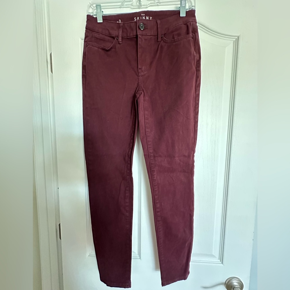 WHBM “The Skinny Ankle” Burgundy Skinny Jeans! NWOT